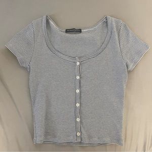 NWOT Brandy Melville blue and white Zelly Top